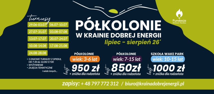 Ruszyły zapisy na letnie półkolonie 2026!